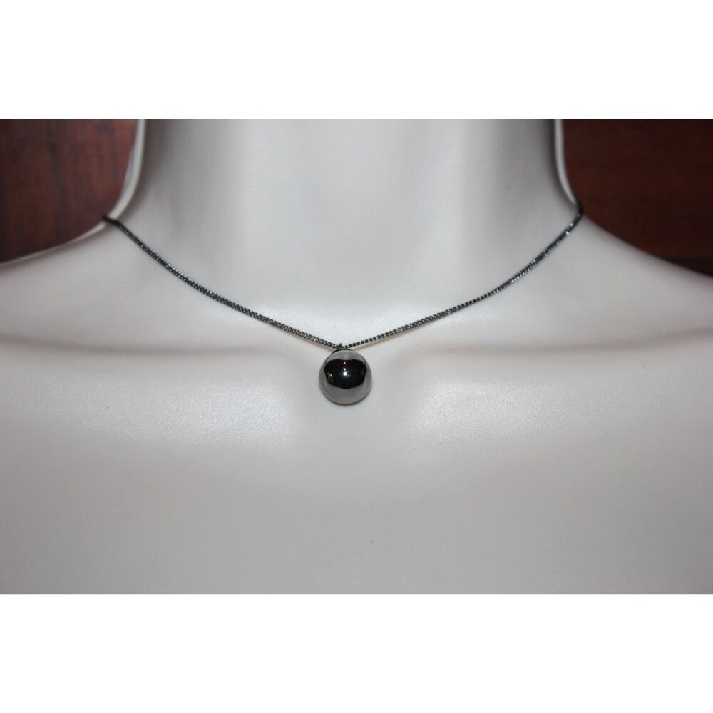 Express Shiny Gunmetal Black Ball Pendant Vintage Y2K Deadstock